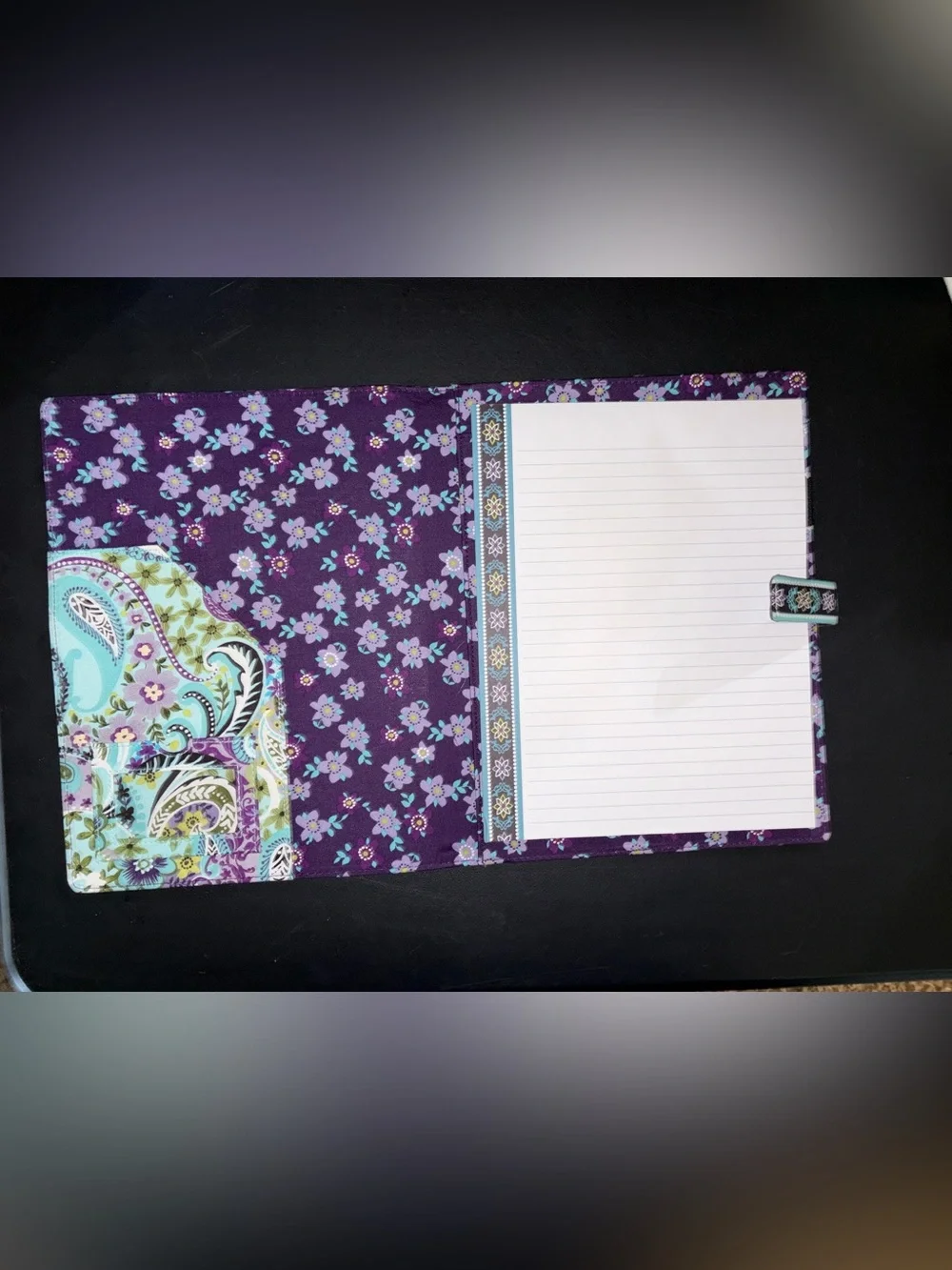 Marie collection Floral & Paisley Fabric Portfolio Padfolio with Lined Notepad